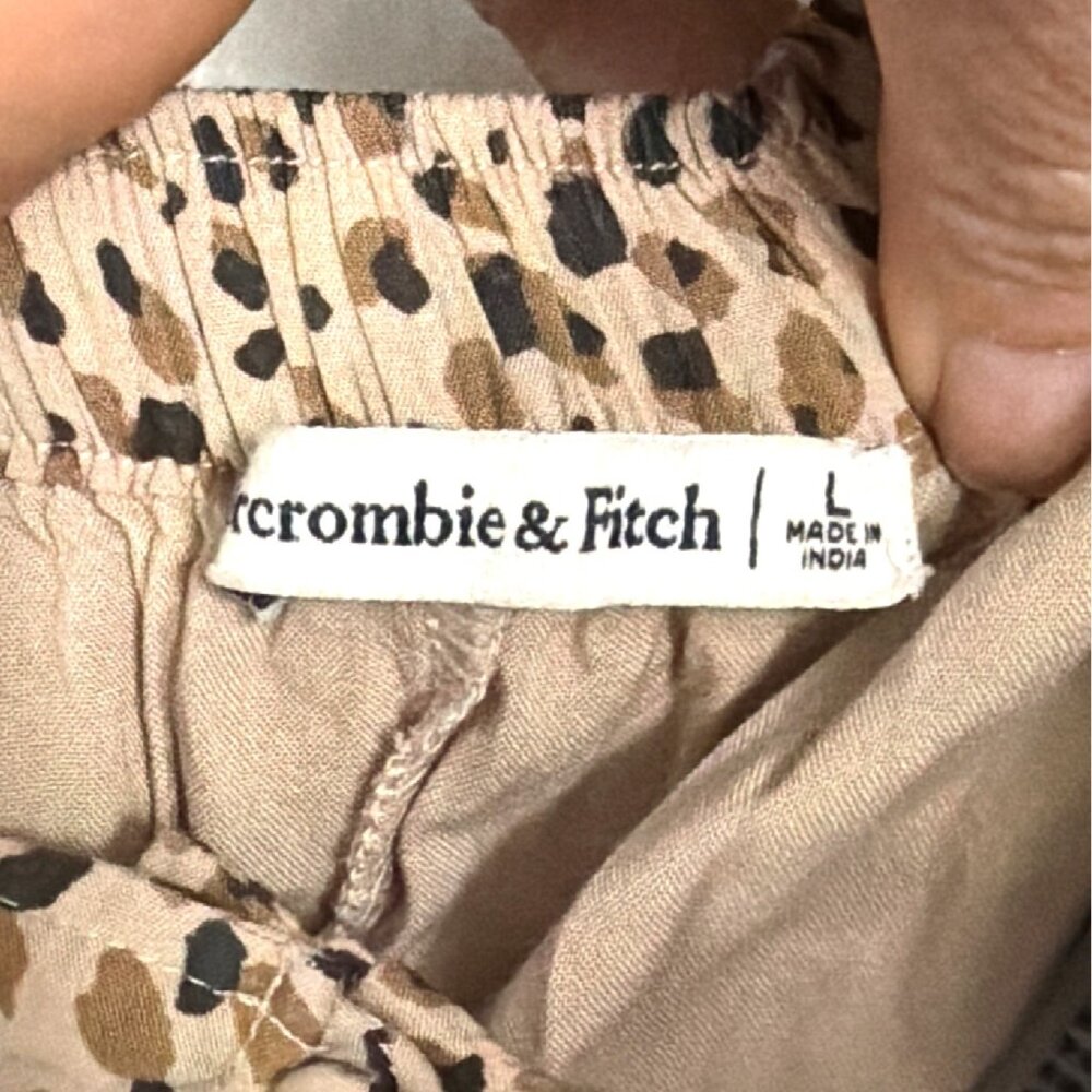 Abercrombie & Fitch Womens Leopard Print High-Low Midi Skirt With Ruffle Hem Siz - Picture 3 of 6